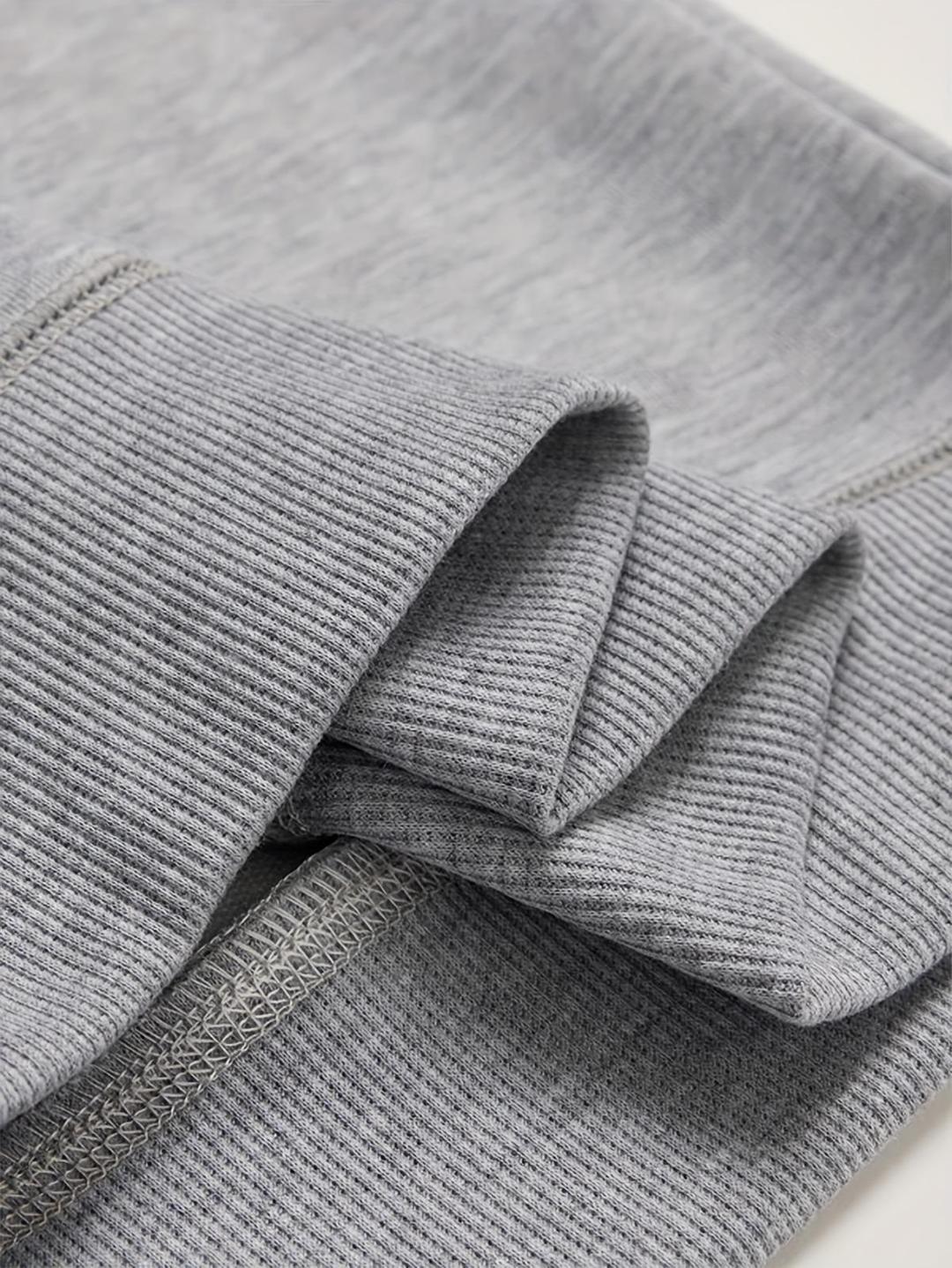 Men's Fleece Graphic Tracksuit – 2 Pcs Set (Grey)