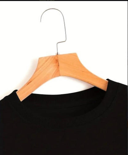 Girls’ Printed Tracksuit – 2 Pc Polyester Set (Black)