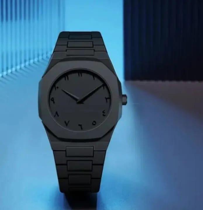 Men’s Aura Black Analogue Watch – Water Resistant, Square Dial