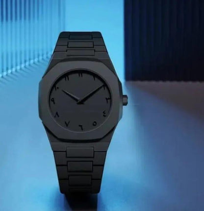 Men’s Aura Black Analogue Watch – Water Resistant, Square Dial